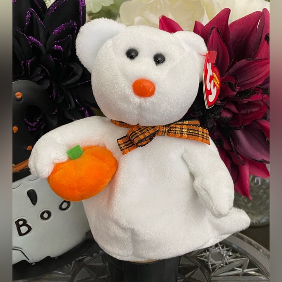 👻 TY BEANIE BABY RARE HALLOWEEN GHOST BEAR “PHANTOM”. DATED 2006! MWMT! - Picture 1 of 3